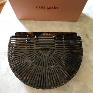 Cult Gaia Acrylic Arc Bag Tortoise